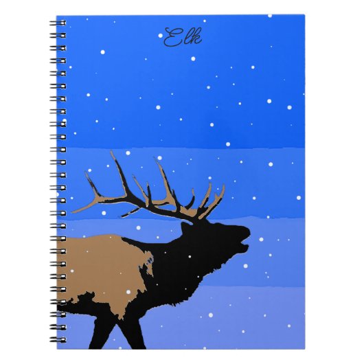 Bugling Elk im Winter - Original Wildlife Art Notizblock (Vorderseite)