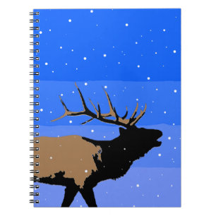 Bugling Elk im Winter - Original Wildlife Art Notizblock