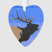 Bugling Elk im Winter - Original Wildlife Art Ornament (Vorderseite)