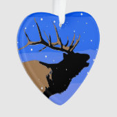 Bugling Elk im Winter - Original Wildlife Art Ornament (Vorderseite)