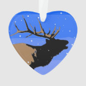 Bugling Elk im Winter - Original Wildlife Art Ornament (Rückseite)