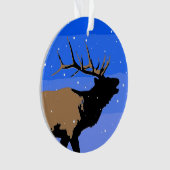 Bugling Elk im Winter - Original Wildlife Art Ornament (Vorderseite)
