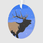 Bugling Elk im Winter - Original Wildlife Art Ornament (Vorderseite)