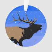 Bugling Elk im Winter - Original Wildlife Art Ornament (Vorderseite)