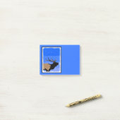 Bugling Elk im Winter - Original Wildlife Art Post-it Klebezettel (Auf Schreibtisch)