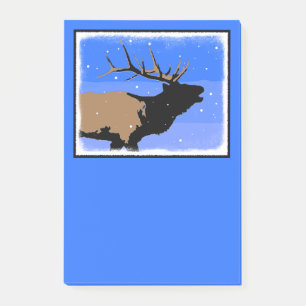 Bugling Elk im Winter - Original Wildlife Art Post-it Klebezettel