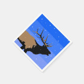 Bugling Elk im Winter - Original Wildlife Art Serviette (Ecke)