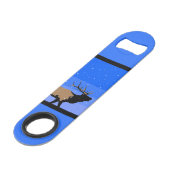 Bugling Elk im Winter - Original Wildlife Art Speed Flaschenöffner (Vorderseite Schrägansicht)