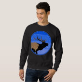 Bugling Elk im Winter - Original Wildlife Art Sweatshirt (Vorne ganz)