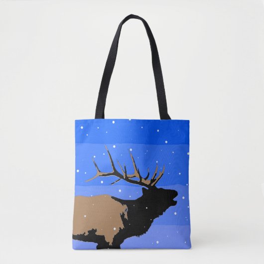 Bugling Elk im Winter - Original Wildlife Art Tasche (Vorderseite)