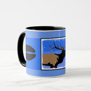 Bugling Elk im Winter - Original Wildlife Art Tasse