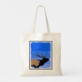 Bugling Elk im Winter - Original Wildlife Art Tragetasche (Rückseite)