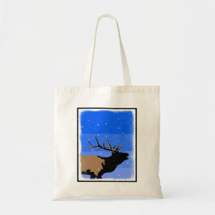 Bugling Elk im Winter - Original Wildlife Art Tragetasche