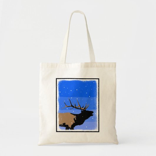 Bugling Elk im Winter - Original Wildlife Art Tragetasche (Vorne)