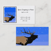 Bugling Elk im Winter - Original Wildlife Art Visitenkarte (Vorne/Hinten)