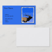 Bugling Elk im Winter - Original Wildlife Art Visitenkarte (Vorne/Hinten)