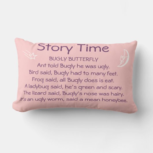 Bugly Butterfly Story Time Kissen pink (Vorderseite)