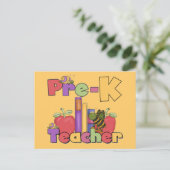 Bugs and Apples Pre-K Teacher Postkarte (Stehend Vorderseite)