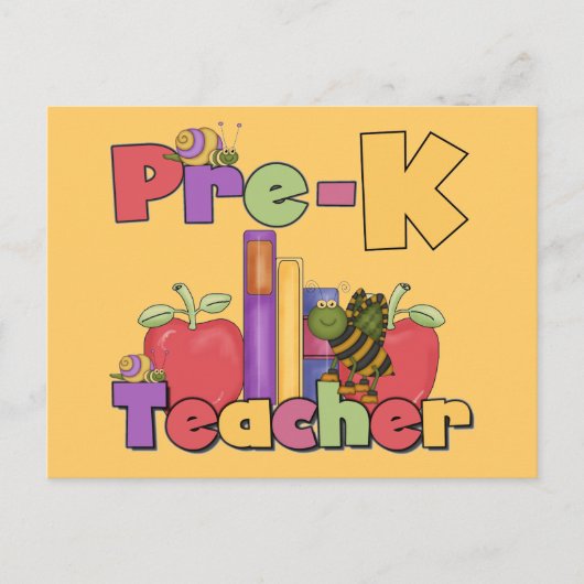 Bugs and Apples Pre-K Teacher Postkarte (Vorderseite)