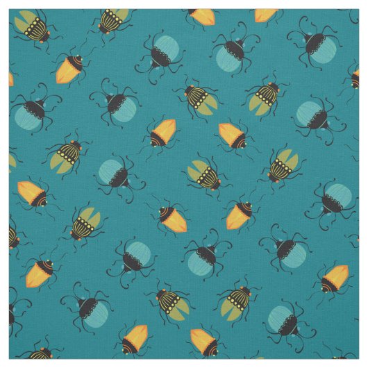 Bugs Beetles Mitte Jahrhundert Mod Niedlich Stoff (Muster)