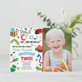 Bugs Birthday Invitation Boy Bugs Geburtstagsparty Einladung (Stehend Vorderseite)