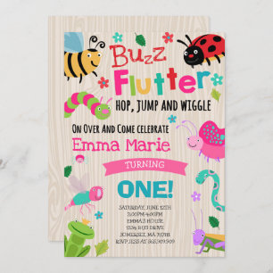 Bugs Birthday Invitation Girl Pink Bugs Party Einladung