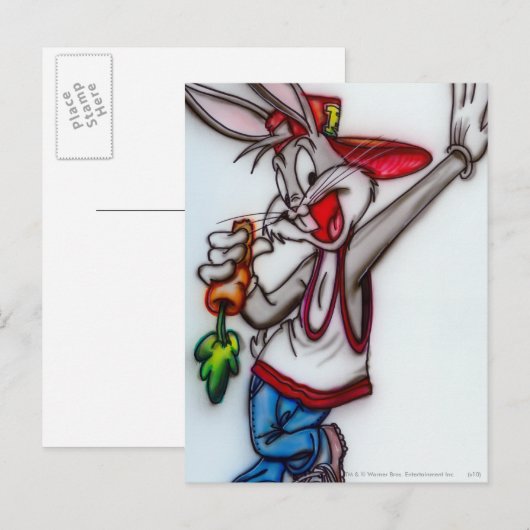 BUGS BUNNY™ Airbrush Postkarte (Vorne/Hinten)