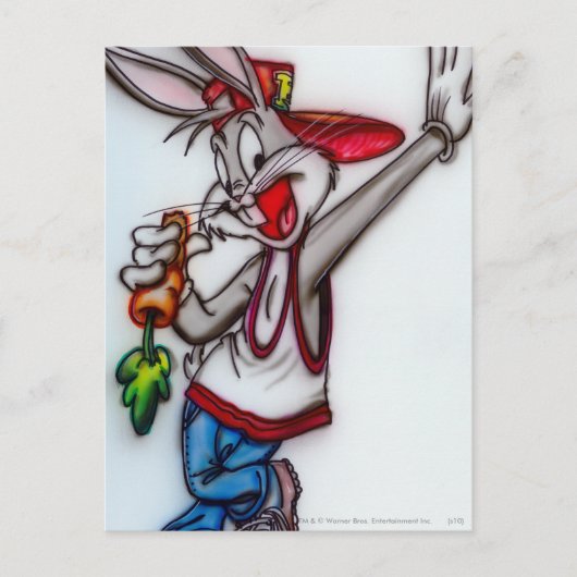 BUGS BUNNY™ Airbrush Postkarte (Vorderseite)