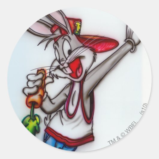 BUGS BUNNY™ Airbrush Runder Aufkleber (Vorderseite)