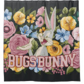 BUGS BUNNY™ Blumenstickerei Grafik Duschvorhang (Vorderseite)