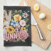 BUGS BUNNY™ Blumenstickerei Grafik Geschirrtuch (Viertel Falte)