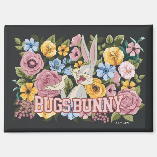 BUGS BUNNY™ Blumenstickerei Grafik Magnet (Vorderseite)