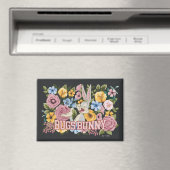 BUGS BUNNY™ Blumenstickerei Grafik Magnet (In Situ (Geschirrspüler))