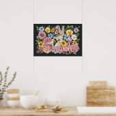BUGS BUNNY™ Blumenstickerei Grafik Poster (Küche)
