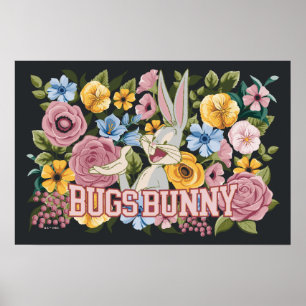 BUGS BUNNY™ Blumenstickerei Grafik Poster