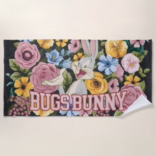 BUGS BUNNY™ Blumenstickerei Grafik Strandtuch