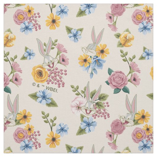 BUGS BUNNY™ Blumenstickerei-Muster Stoff (Muster)