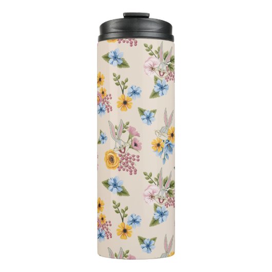 BUGS BUNNY™ Blumenstickerei-Muster Thermosbecher (Vorderseite)