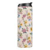 BUGS BUNNY™ Blumenstickerei-Muster Thermosbecher (Nach links gedreht)