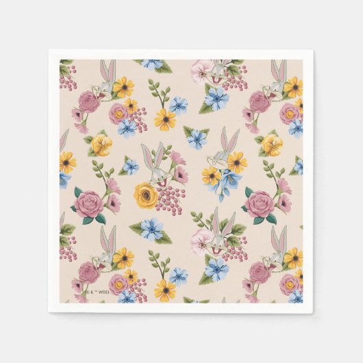 BUGS BUNNY™ Blumenstickereimuster Serviette (Vorderseite)