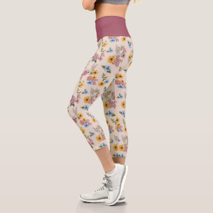 BUGS BUNNY™ Blumenstickmuster Capri Leggings