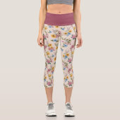 BUGS BUNNY™ Blumenstickmuster Capri Leggings (Vorderseite)