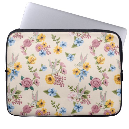 BUGS BUNNY™ Blumenstickmuster Laptopschutzhülle (Vorderseite)