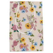 BUGS BUNNY™ Blumenstickmuster Mittlere Geschenktüte (Vorderseite)