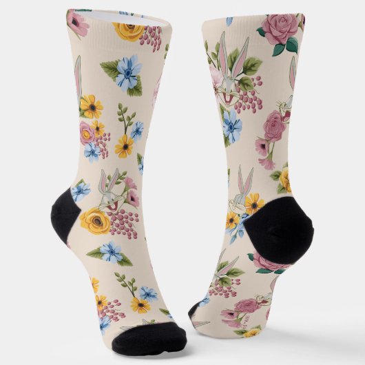 BUGS BUNNY™ Blumenstickmuster Socken (Gewinkelt)