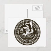 BUGS BUNNY™ Bronx Bomber's Round Logo B/W Postkarte (Vorne/Hinten)