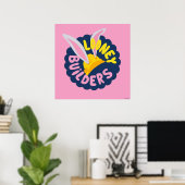 BUGS BUNNY BUILDERS™| Bauhelm-Logo mit gerundeter Poster (Heimbüro)