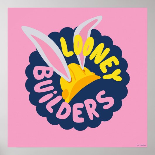 BUGS BUNNY BUILDERS™| Bauhelm-Logo mit gerundeter Poster (Vorne)