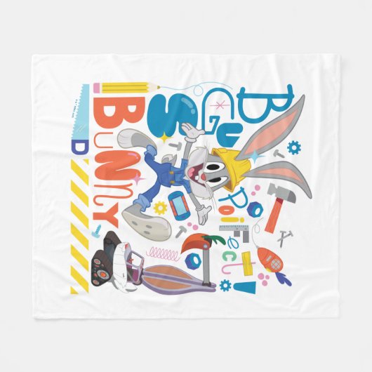 BUGS BUNNY BUILDERS™| BUGS BUNNY™-Arbeitstools Fleecedecke (Vorderseite (Horizontal))