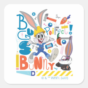 BUGS BUNNY BUILDERS™ BUGS BUNNY™-Arbeitstools Quadratischer Aufkleber